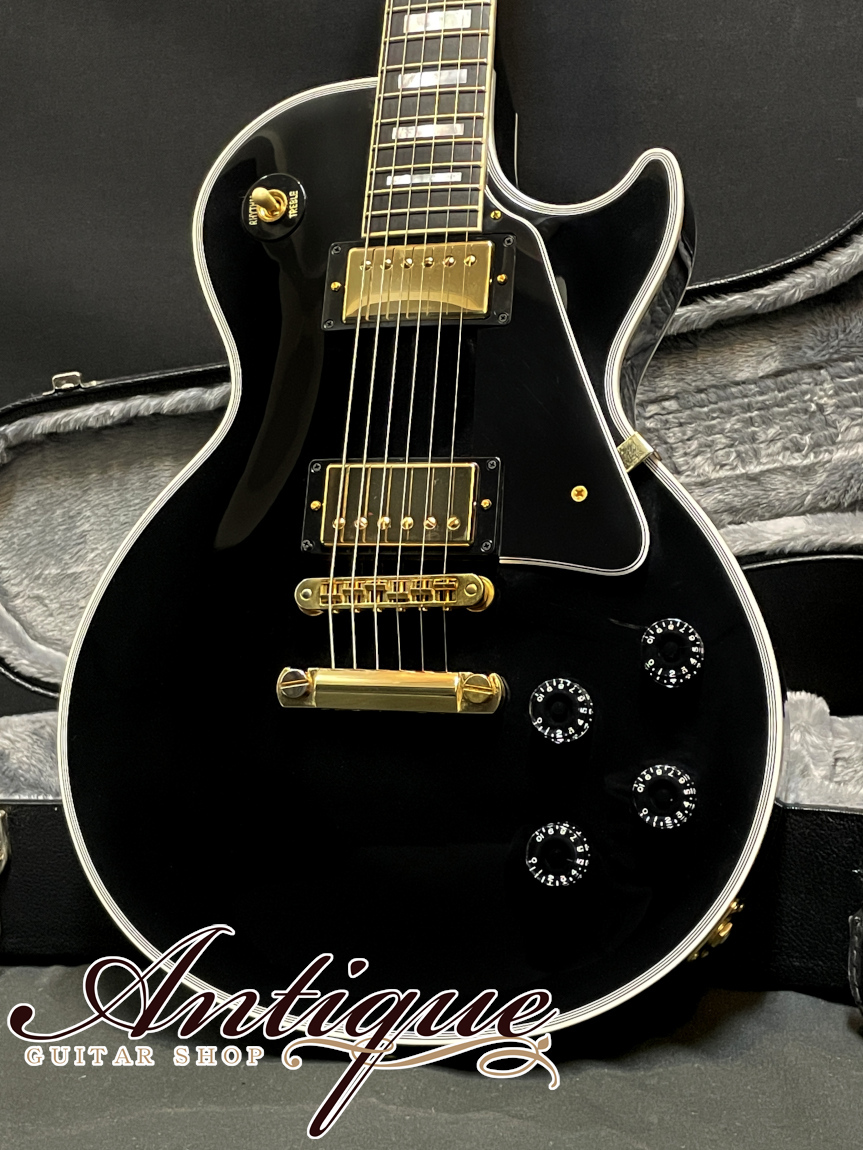 Gibson Custom Shop Les Paul Custom 2021 Ebony Black Gloss /Ebony  Fingerboard & Gold HW w/OHC 4.67kg EX++ 