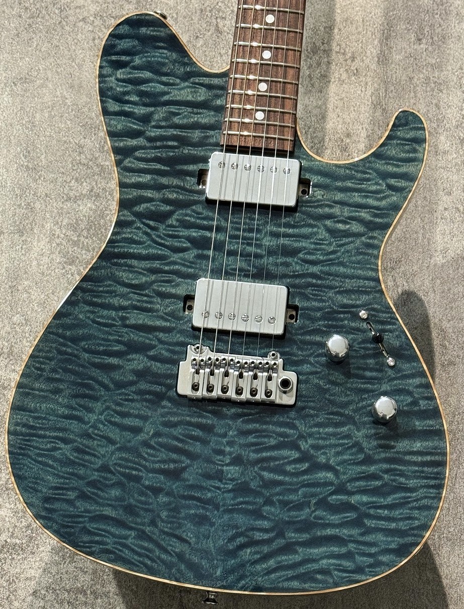 価格交渉ご自由に!ギター　キルトトップタイプ Sugi DS496E 6AQM/HM/ALD Atomic Turquoise【3.64kg】【究極6Aグレード