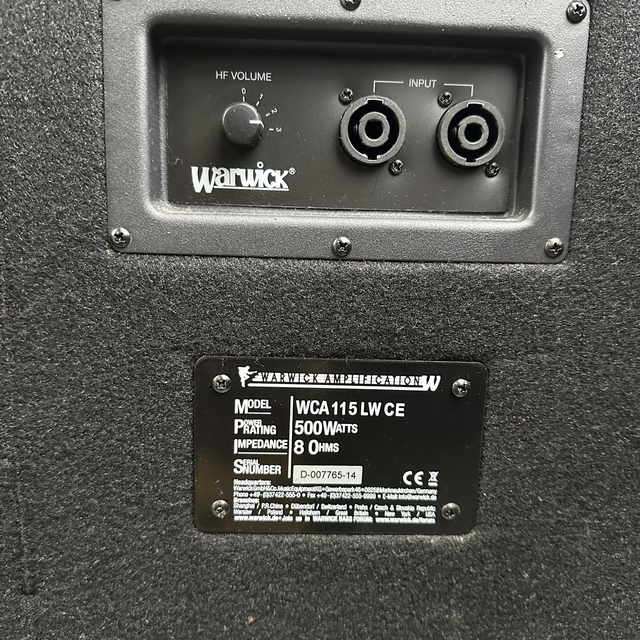 Warwick WCA LW 115 CE ベース用キャビネット（中古/送料無料）【楽器