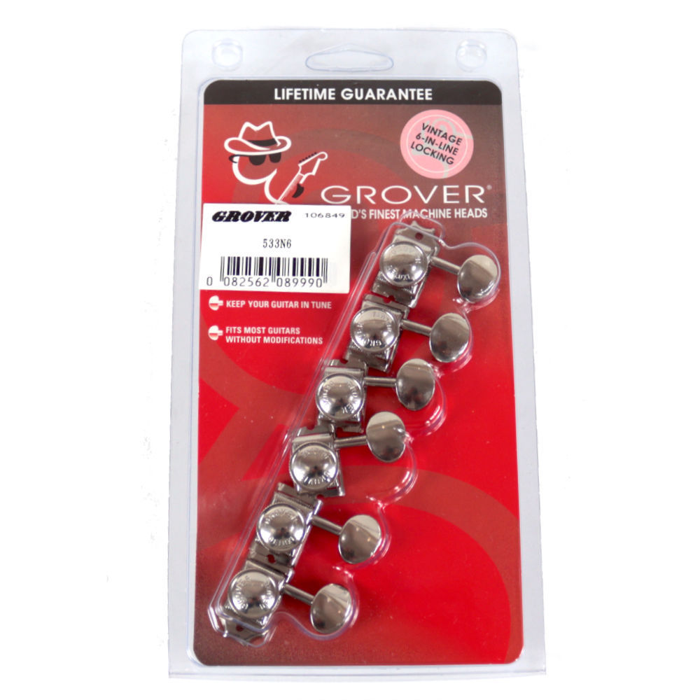 GROVER 533N6 Nickel 6-in-line Vintage Locking 533 Series ギター用