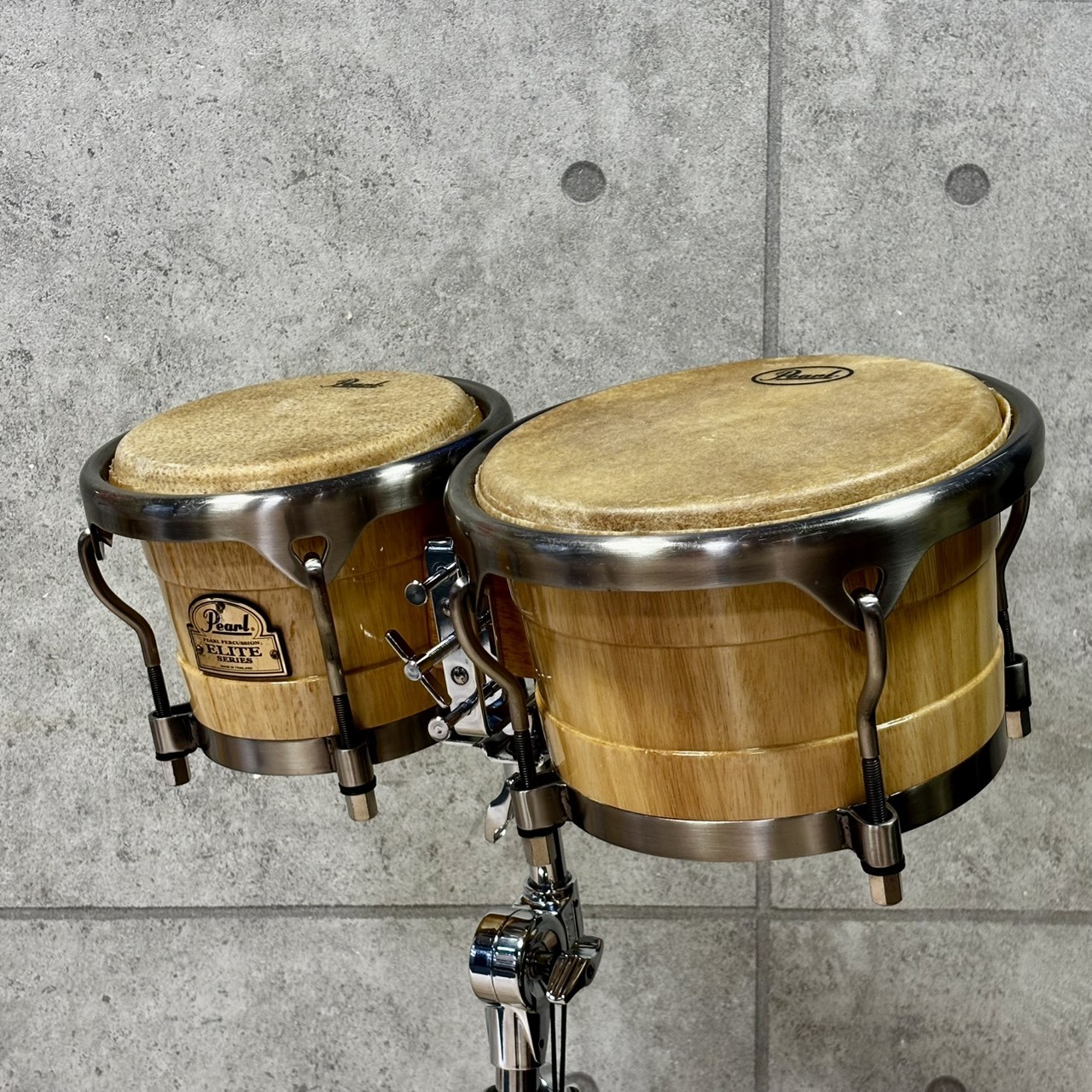 Pearl Elite Wood Bongos [PBW-300DX] +Bongo Stand 804B Set（中古