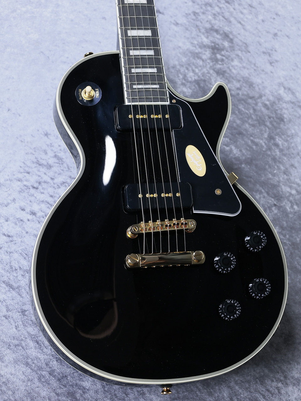 Epiphone Les Paul Custom p-90 Ebony #25031523207【3.84kg