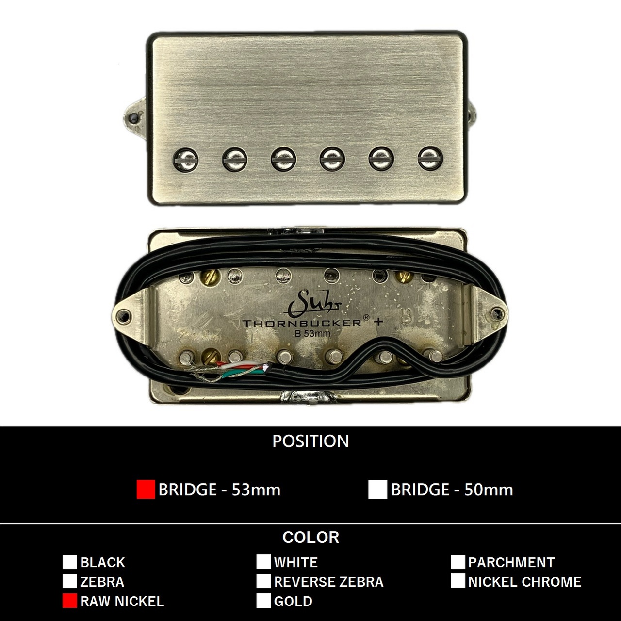 Suhr Thornbucker+ Bridge 53mm (Raw Nickel)