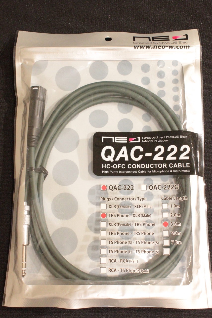 ◇在庫限り◇ オヤイデ電気 NEOケーブル QAC-222 TS 1.0 TS-TS 1m