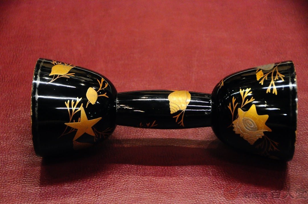 玄関先迄納品 小鼓 胴 古胴 太鼓 蒔絵 折り鶴 和楽器 - 和楽器