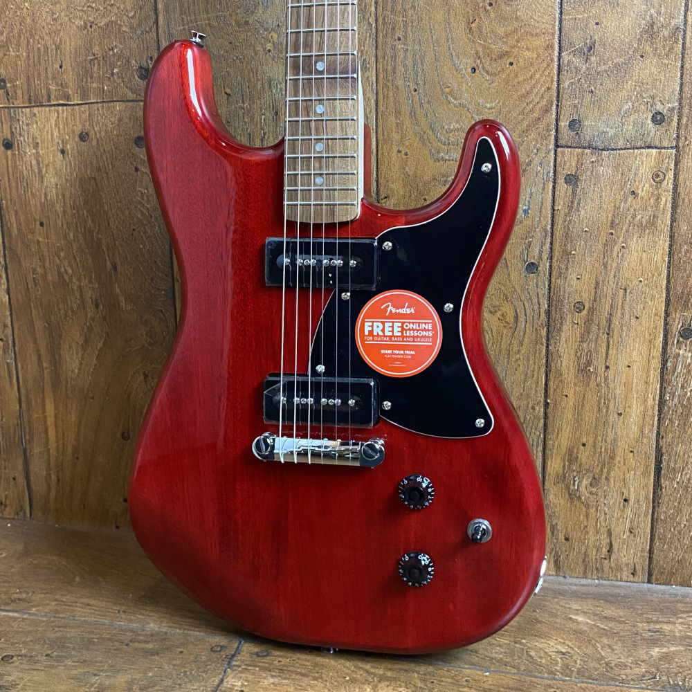 Squier by Fender Paranormal Strat-O-Sonic Crimson Red Transparent