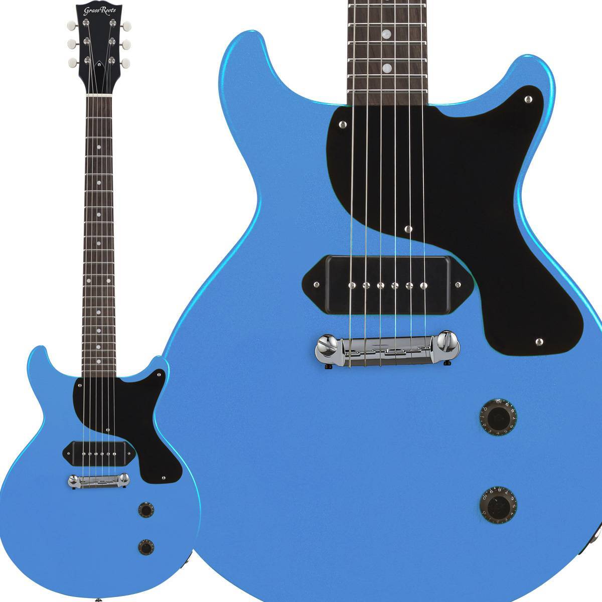 N*R様 GrassRoots レスポールジュニアPelham Blue ハード GrassRoots G-JR-LTD Pelham Blue レスポールジュニアタイプ ペルハム