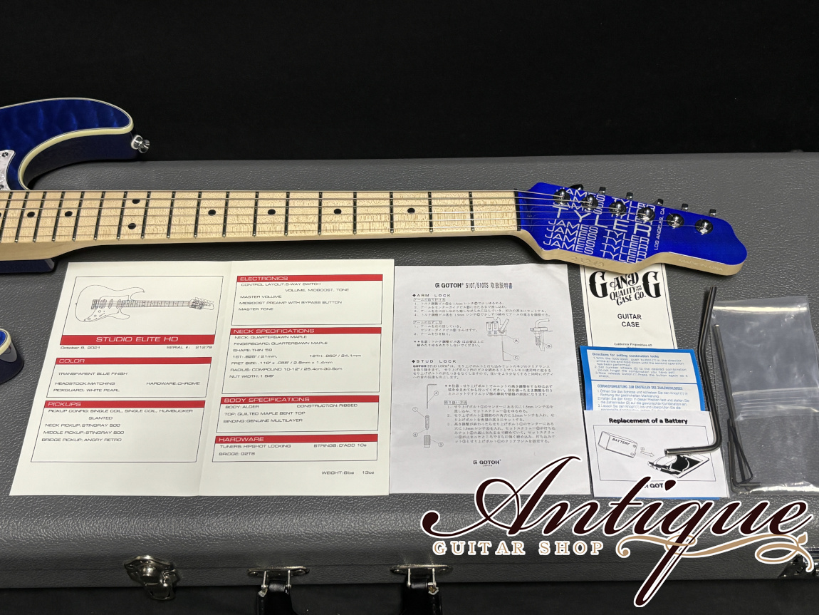 ノーブランドTEタイプ　メイプルアルダー(送料込み) James Tyler Studio Elite HD Bent Top SSH 2021 Transparent Blue