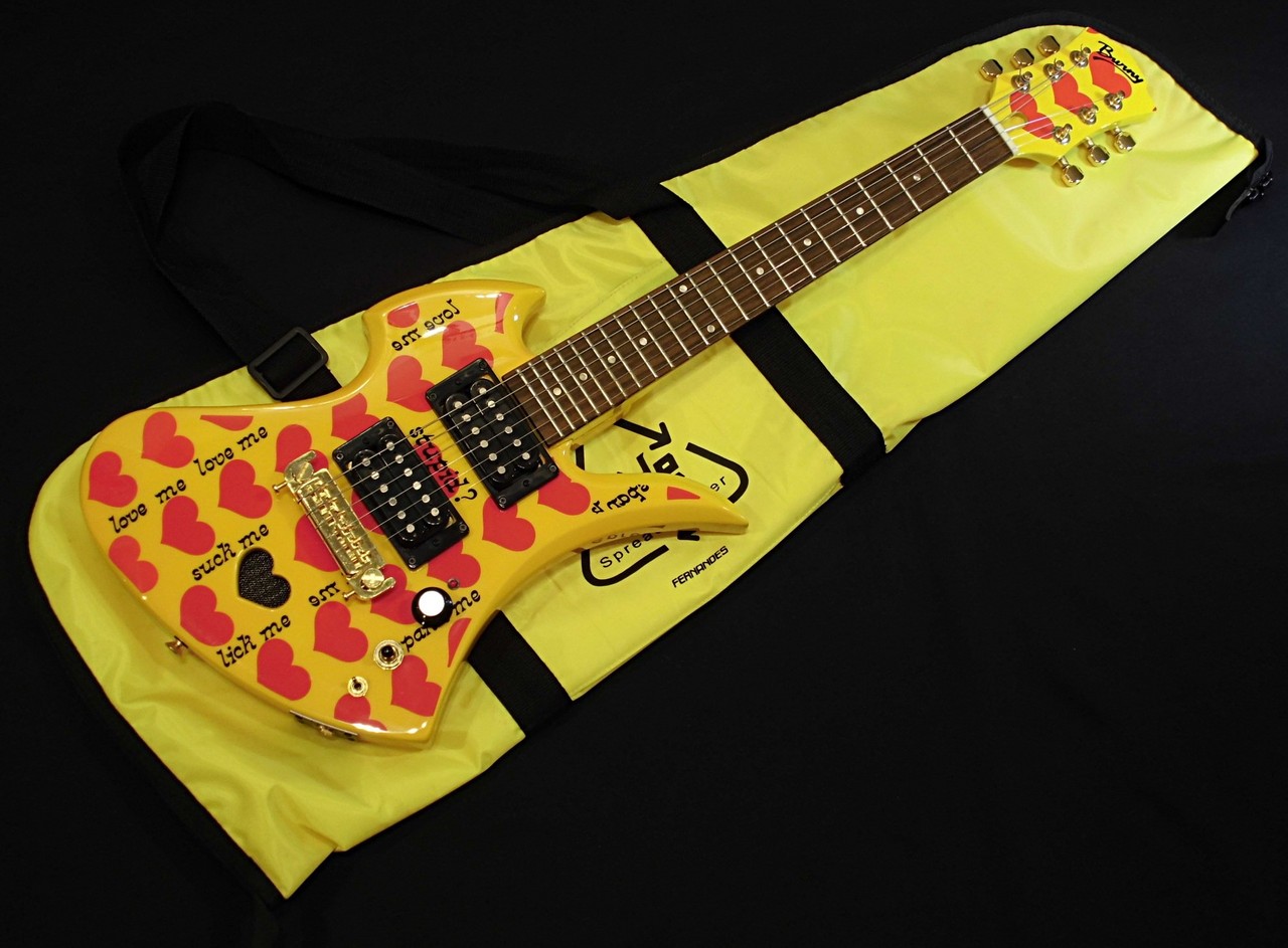 Burny YH-Jr. / Heart Yellow【中古品】【アンプ内蔵ミニギター