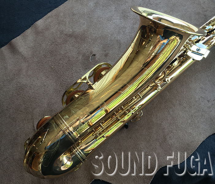 バリトンサックス　ネック　SELMER SA80 シリーズ2　金メッキ　GP H. Selmer H.SELMER SA-80II GP TONE 彫刻付き金メッキネック