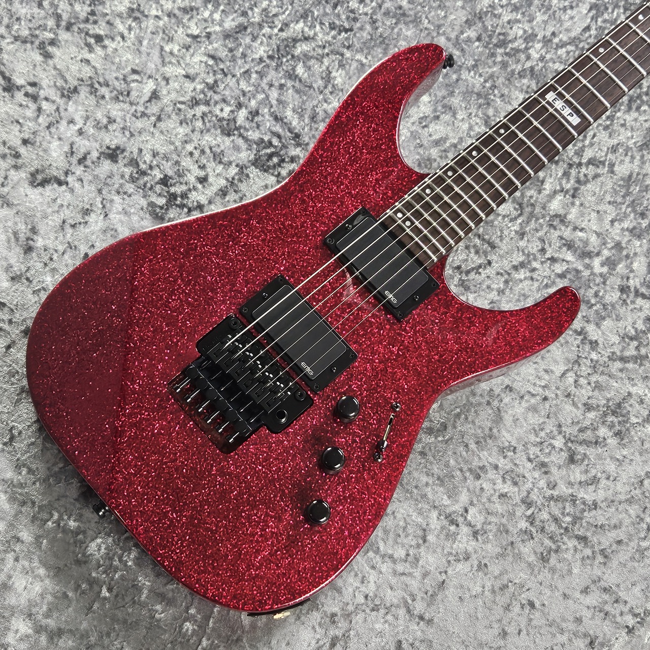 ギター　edwards レッド EDWARDS E-SNAPPER-7 Fujioka Custom Vintage Burgundy Mist S/N
