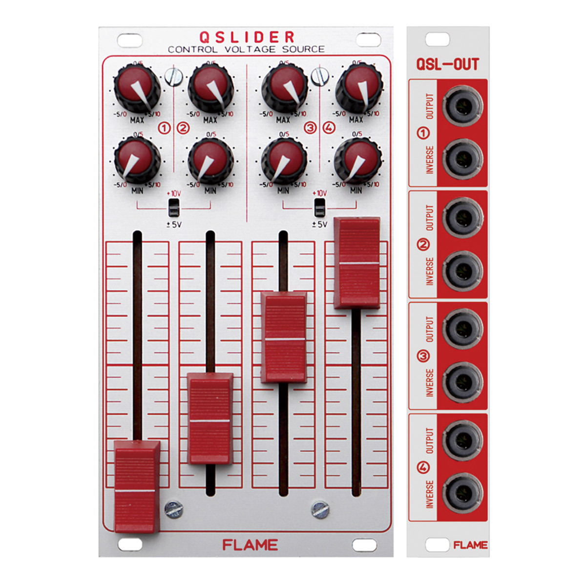 FLAME QSlider Quad CV Source with Min/Max Setting ユーロラック
