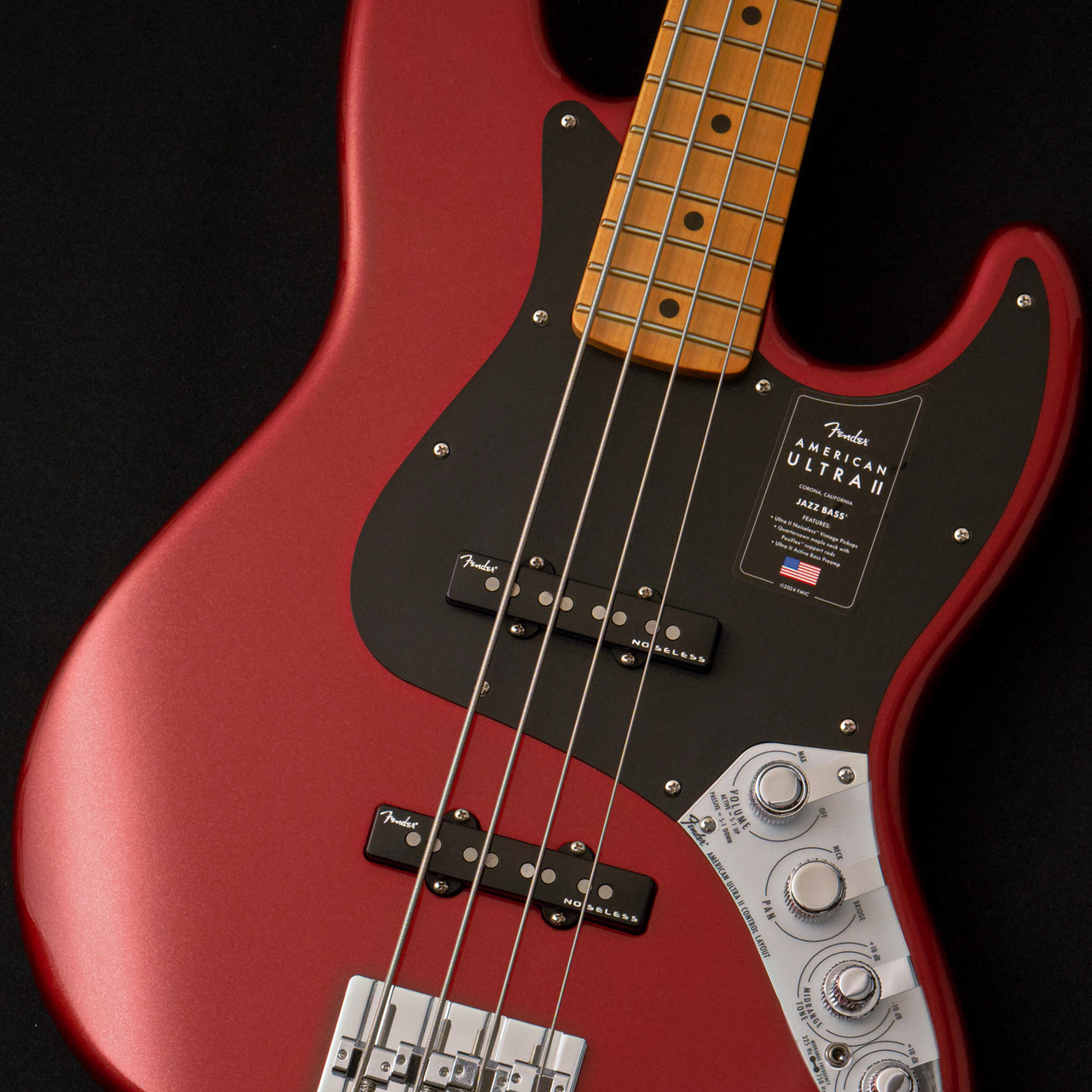 Fender American Ultra II Jazz Bass Maple Fingerboard Sinister Red