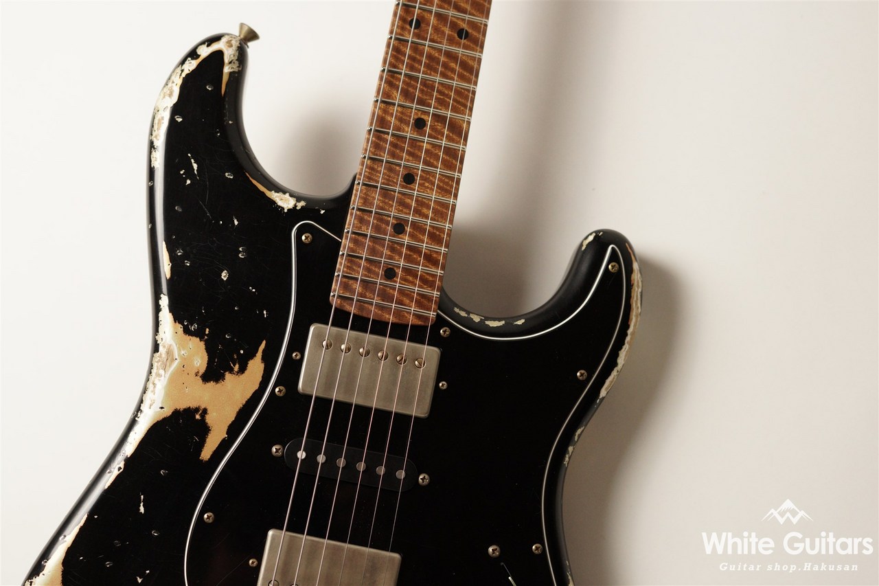 Xotic XSC-4 Black over Shoreline Gold - Heavy Aged / 5A Grade Flame Maple  Neck（新品/送料無料）【楽器検索デジマート】