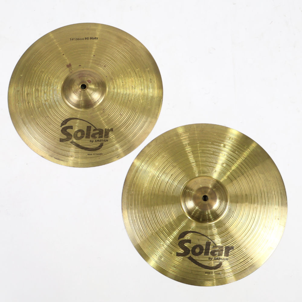 【美品】Solar by SABIAN　ハイハットシンバル　クラッシュ　3枚 美品】Solar by SABIAN ハイハットシンバル クラッシュ 3枚