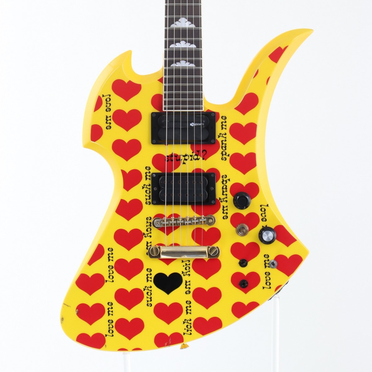 美品　FERNANDES Burny MG-145S イエローハート hide FERNANDES/BURNY MG-145S HY / hide Model Heart Yellow