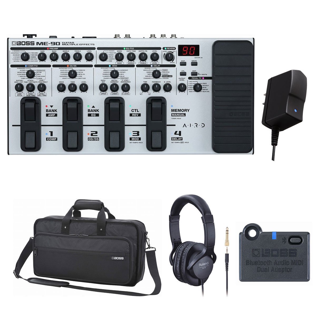 BOSS ME-90 純正アダプタ&純正ケース付き BOSS / ME-90 Roland製ヘッドフォン&純正ACアダプター 同時購入