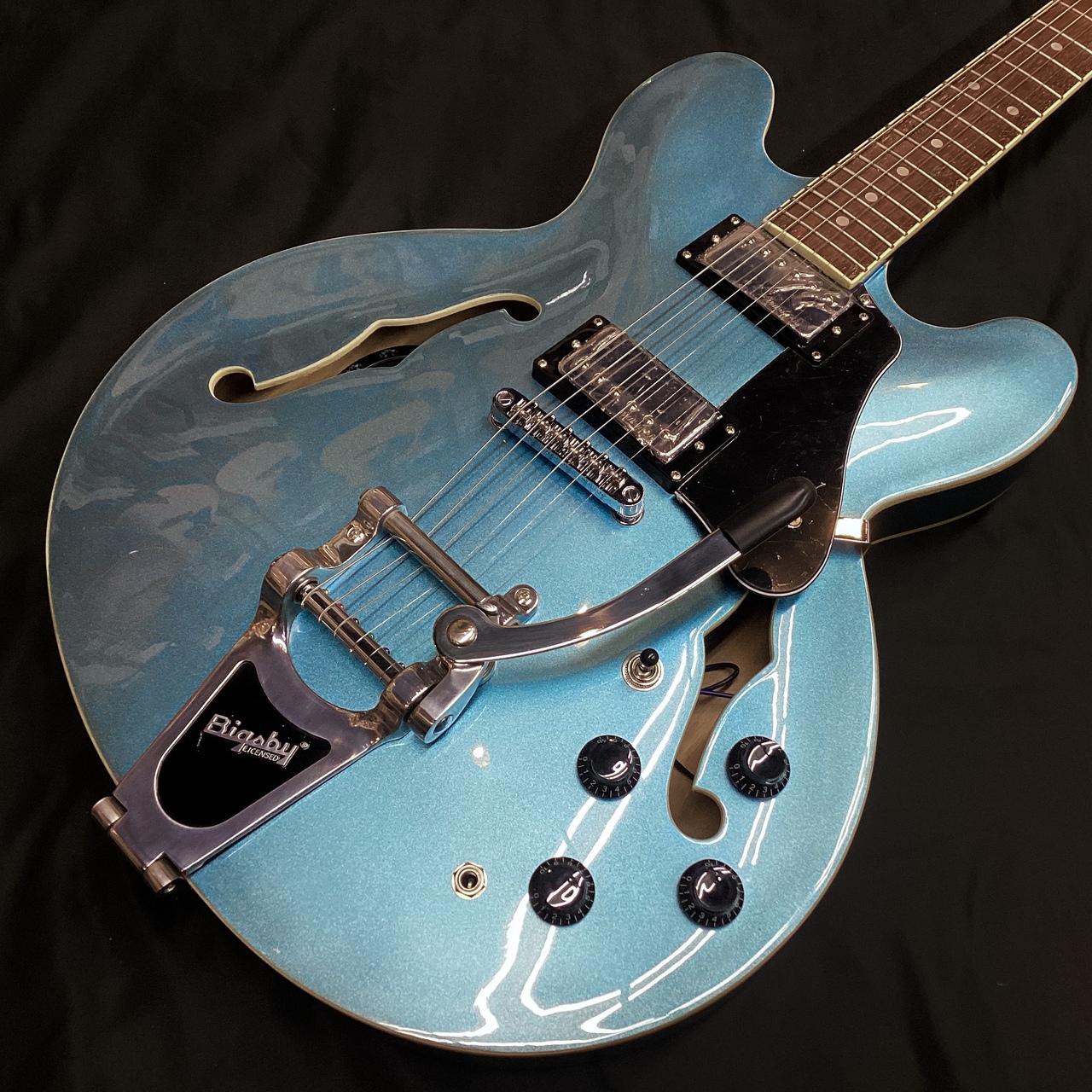 Vintage VSA500BGHB ReIssued/Gun Hill Blue (ヴィンテージ セミアコタイプ ビグスビー )（新品特価）【楽器検索デジマート】