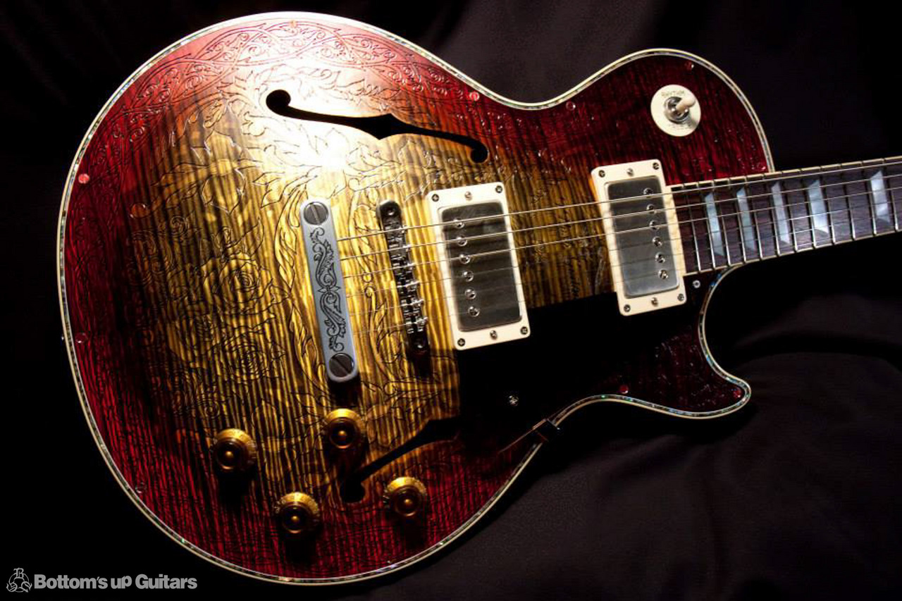 IHush Guitars LP Roses Figured - " Cherry Sunburst top / Cherry Red back " 【電撃入荷!!】