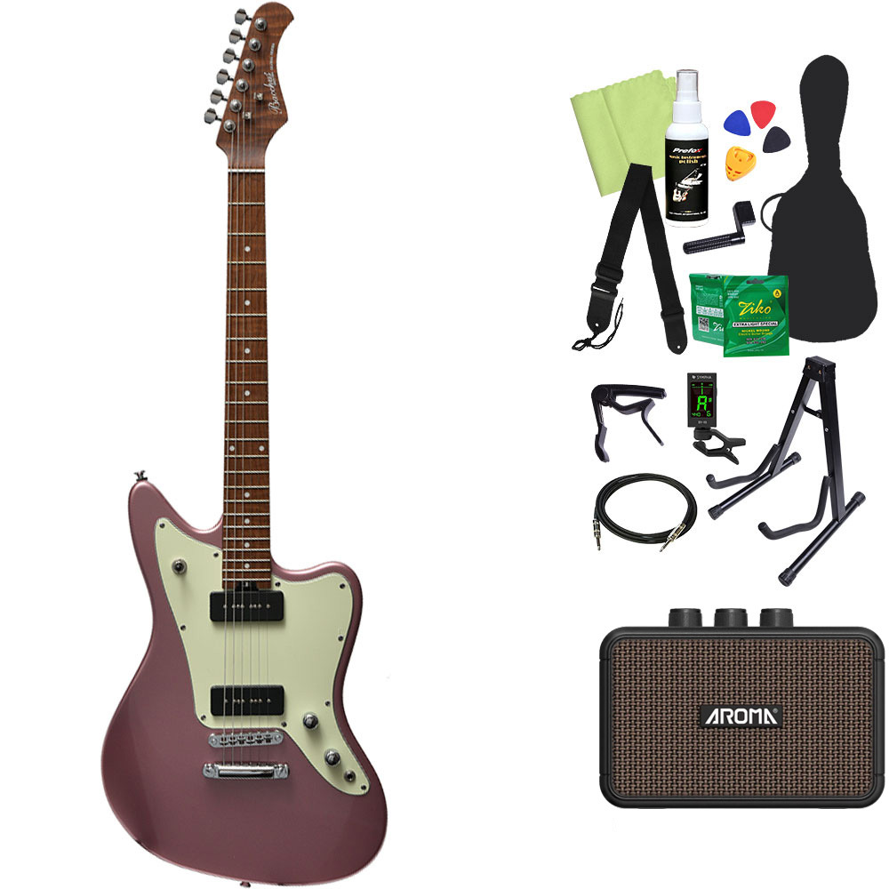 Bacchus WINDY-STD/RSM エレキギター初心者14点セット 【充電式