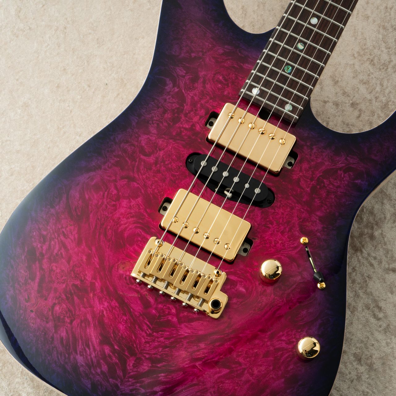 T's Guitars DST-Pro 24 5A Waterfall Burl Maple -Purple Burst