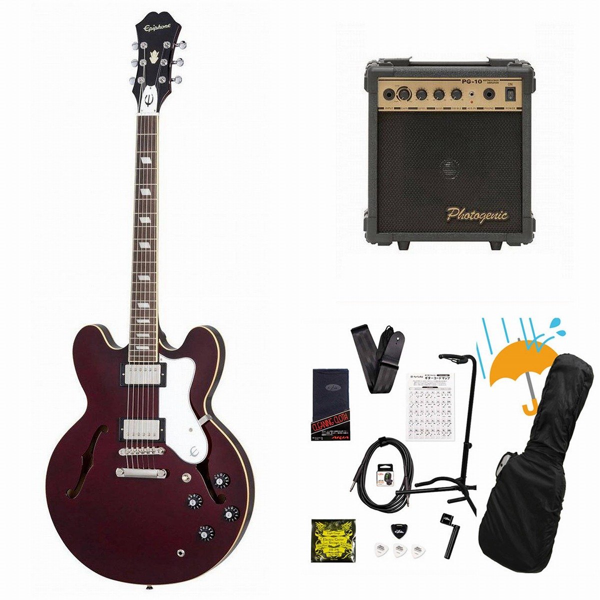 Epiphone Noel Gallagher Riviera Dark Wine Red ノエル・ギャラガー  PG-10アンプ付属エレキギター初心者セットR【WE（新品/送料無料）【楽器検索デジマート】