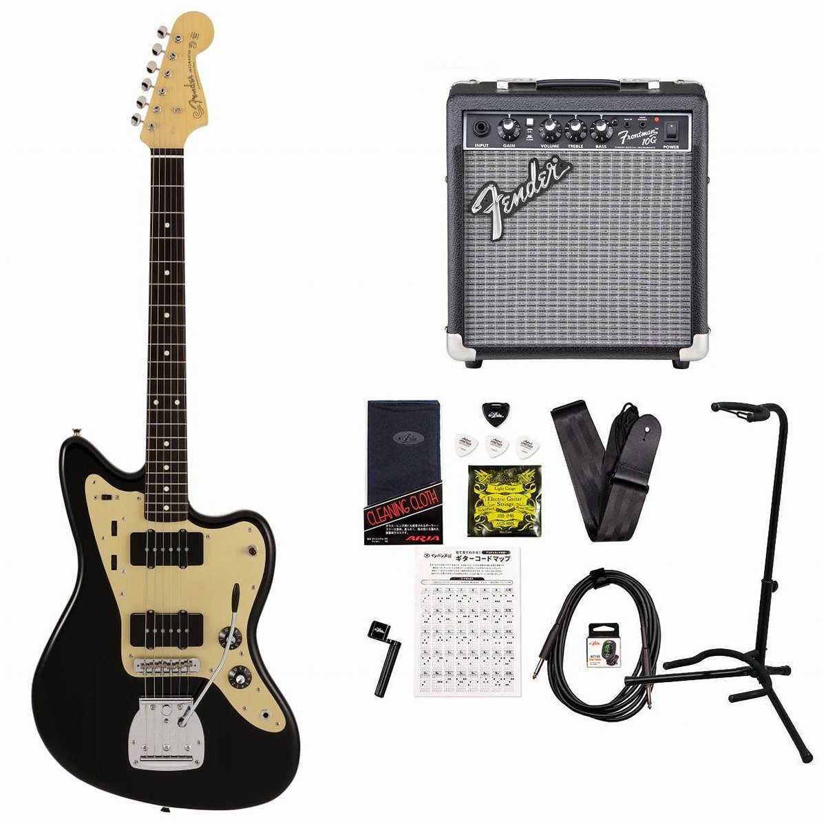 Fender Made In Japan INORAN Jazzmaster Rosewood Fingerboard Black  FenderFrontman10Gアンプ付属エレキギター（新品/送料無料）【楽器検索デジマート】