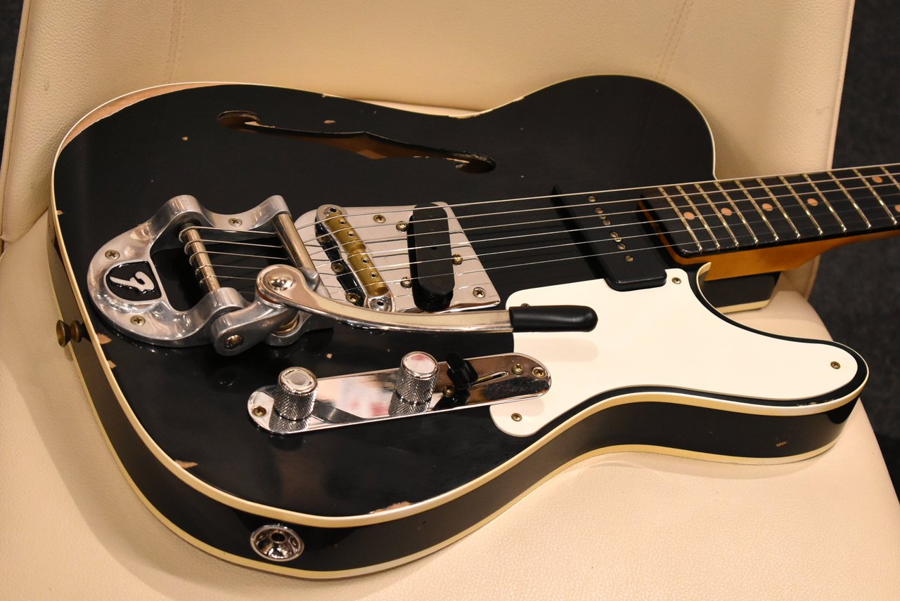 Fender Custom Shop P-90 Telecaster Thinline Relic A.Black CZ589348