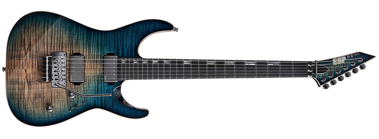 ESP M-II CTM FR/FM Black Aqua Burst C w/Blue Pearl Black