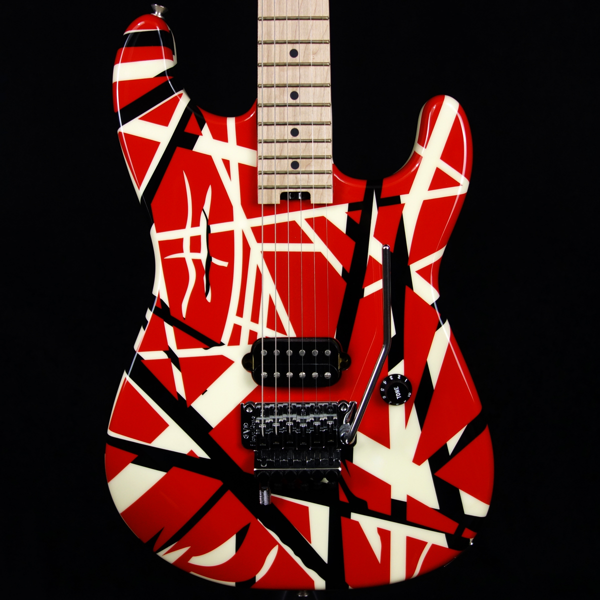 ギター EVH Striped Red with Black Stripe EVH StripedGuit Red w/ Black – Motor City Guitar
