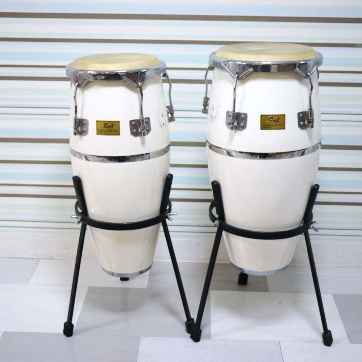 Pearl PROFESSIONAL PERCUSSION CONGA10”+11” WH パール コンガセット