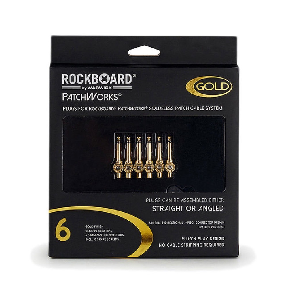 RockBoard RBO CAB PW PLUG 6 GD PatchWorks Solderless Plugs 6 pcs Gold  ソルダーレスプラグ（新品/送料無料）【楽器検索デジマート】