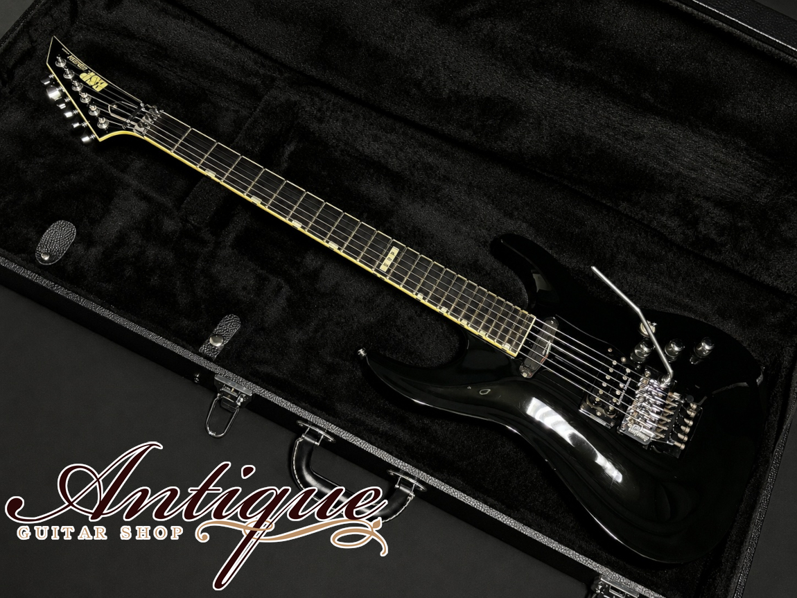 ESP HORIZON 1990 Black /Arched Top & Thru Neck w/Original Concorde