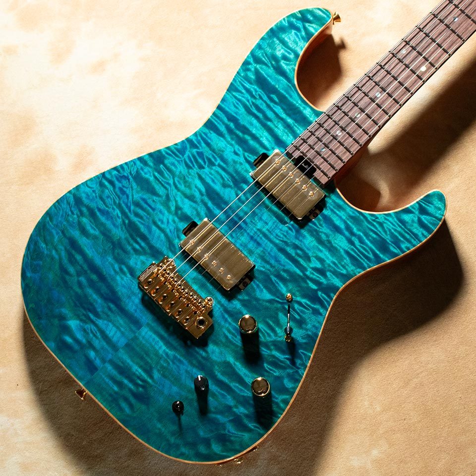 Kz Guitar Works Kz Versa 2H5 Quilted Maple Top See-Through Blue