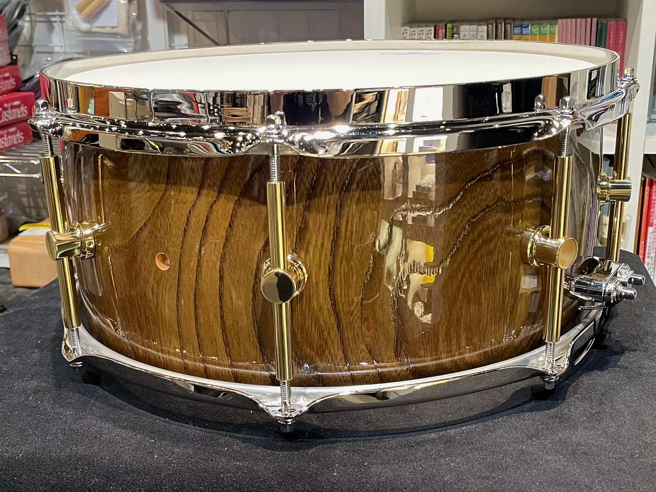 canopus HS-1465 Zelkova Ninja Black Snare Drum / Straight