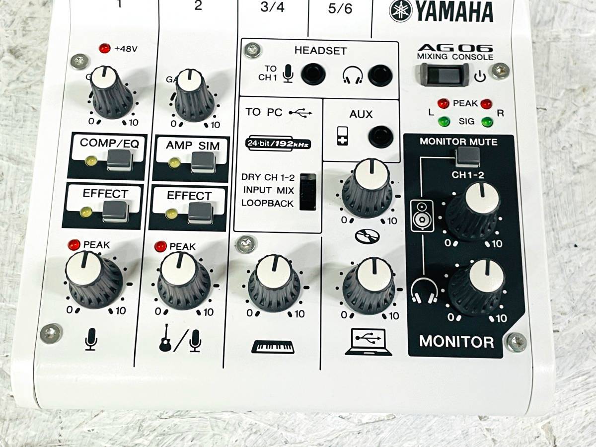 【中古品】YAMAHA AG06 NCNR Yamaha AG06 Mk2 6-channel Mixer and USB Audio Interface - White