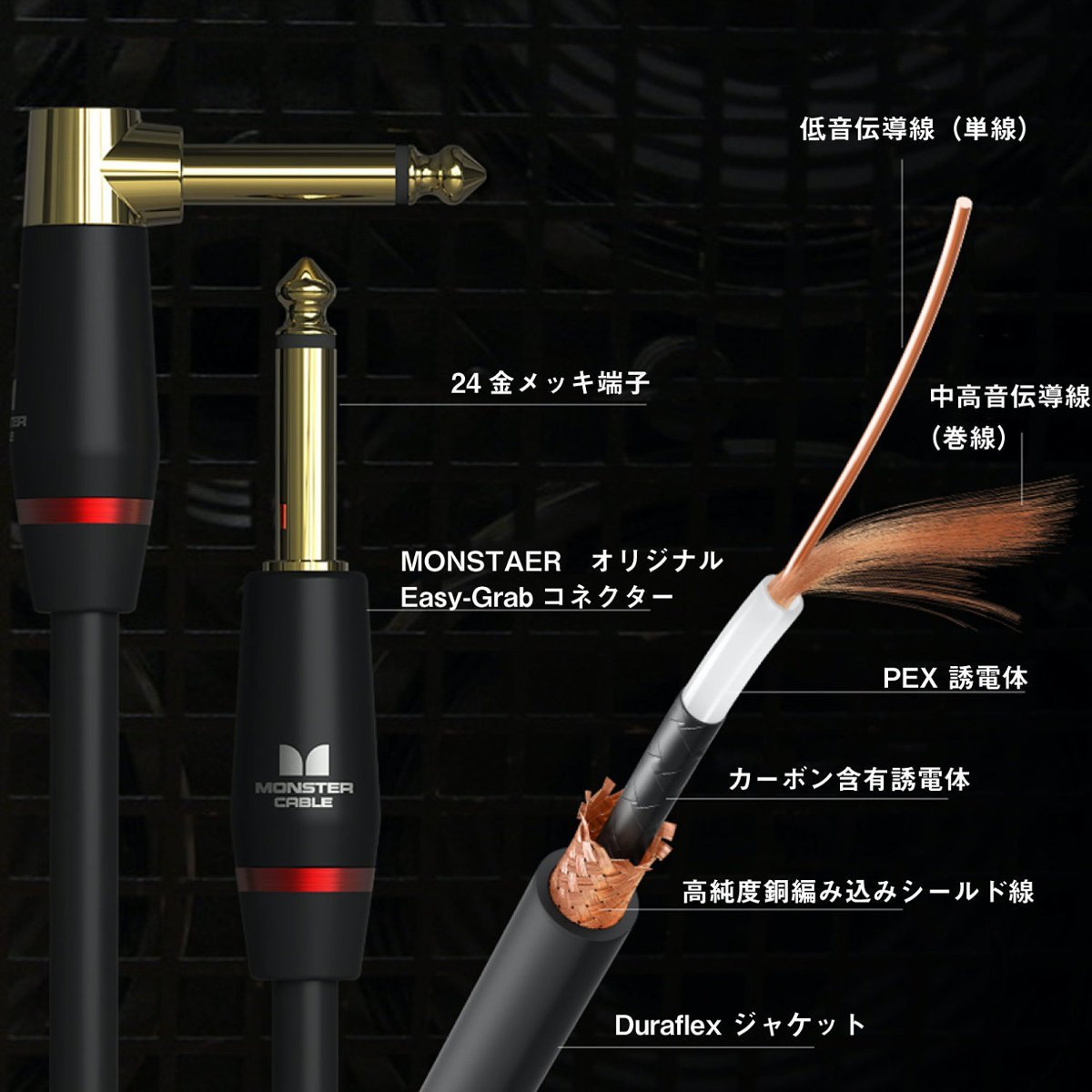 MONSTER CABLE ベース用 2本セット M BASS2-12\u002612A-eastgate.mk
