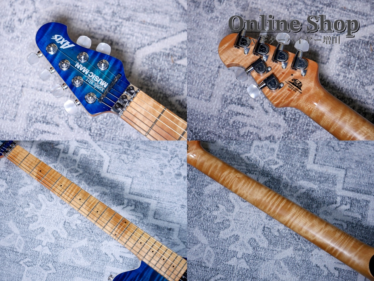 ギター AmeowBOSS Blues D MUSIC MAN 【解説・試奏動画】2016 Axis Balboa Blue Flame（中古