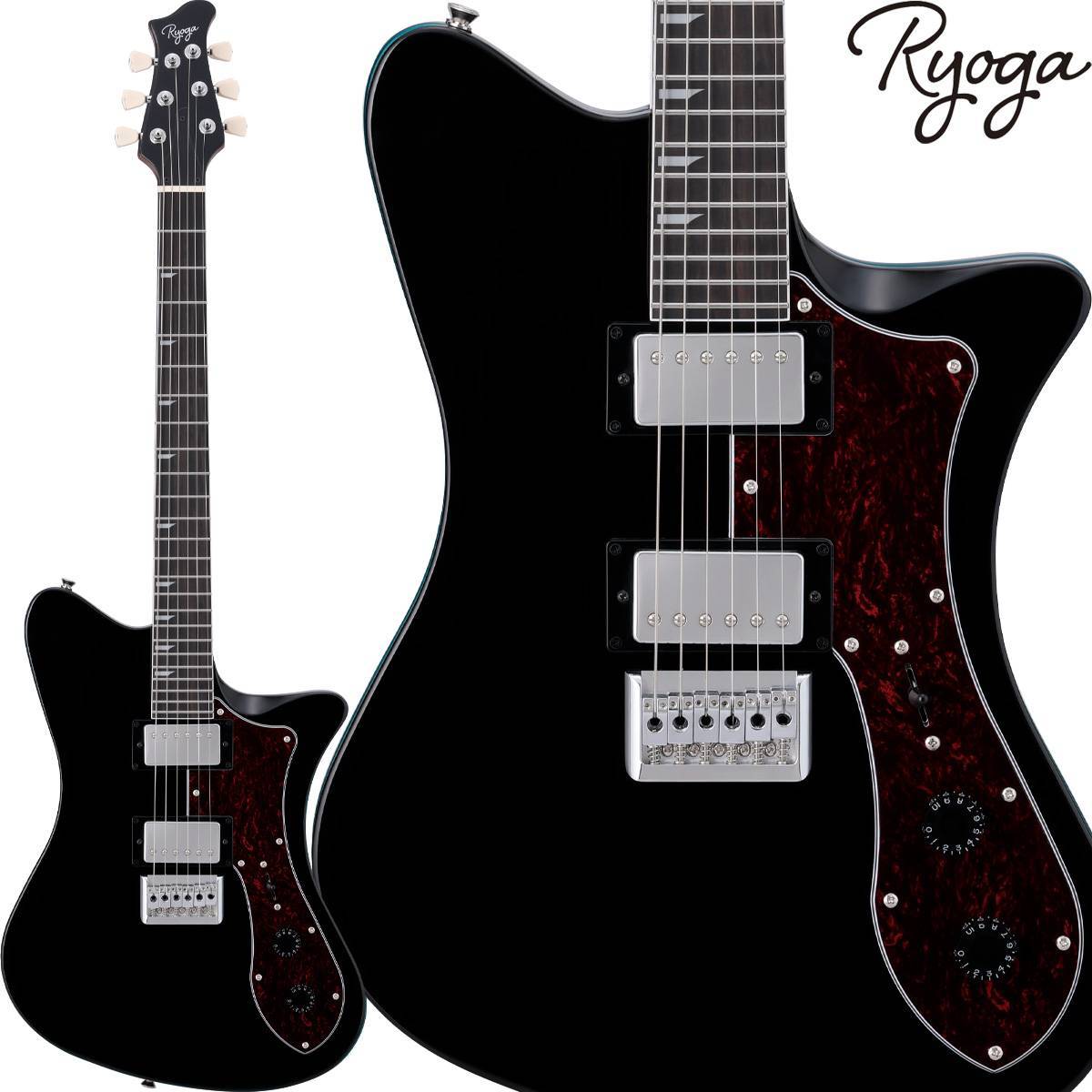 Ryoga SKATER Black ハムx2コイルタップベイクドメイプルネック RYOGA SKATER Black エレキギター ハムバッカー ベイクドメイプル