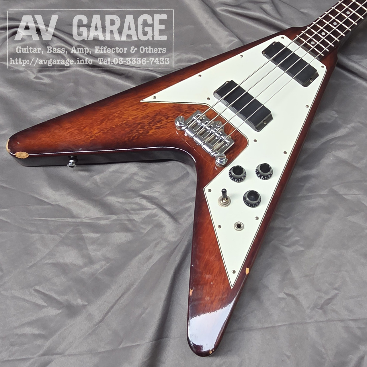 Epiphone Korina Flying V Bass (SB/R) 1998年製 3.47kg（中古）【楽器