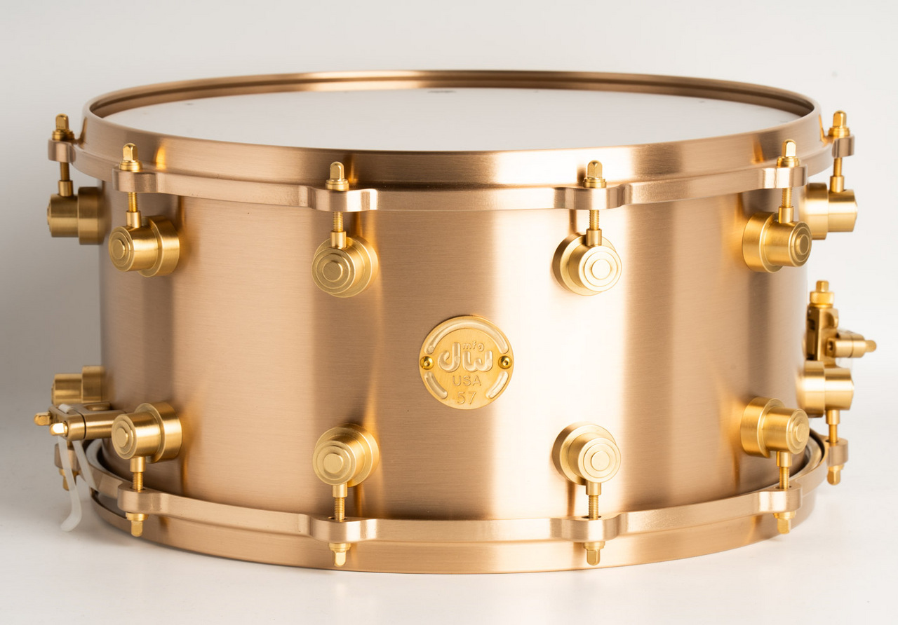 dw DRVZ0714STZ Limited MFG Snare Drum True Cast Bronze and