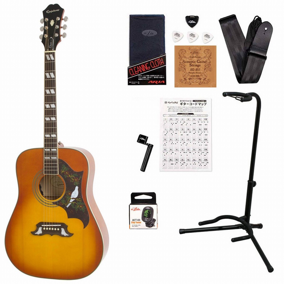 お買い得人気アコースティックギター EPIPHONE ソフトケース付き ギター