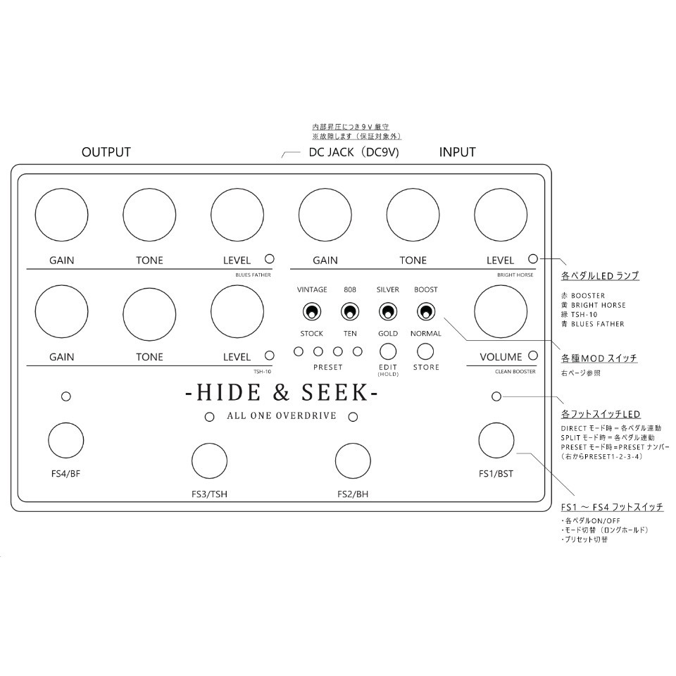 HTJ-WORKS HIDE&SEEK ALL ONE OVERDRIVE（新品）【楽器検索デジマート】