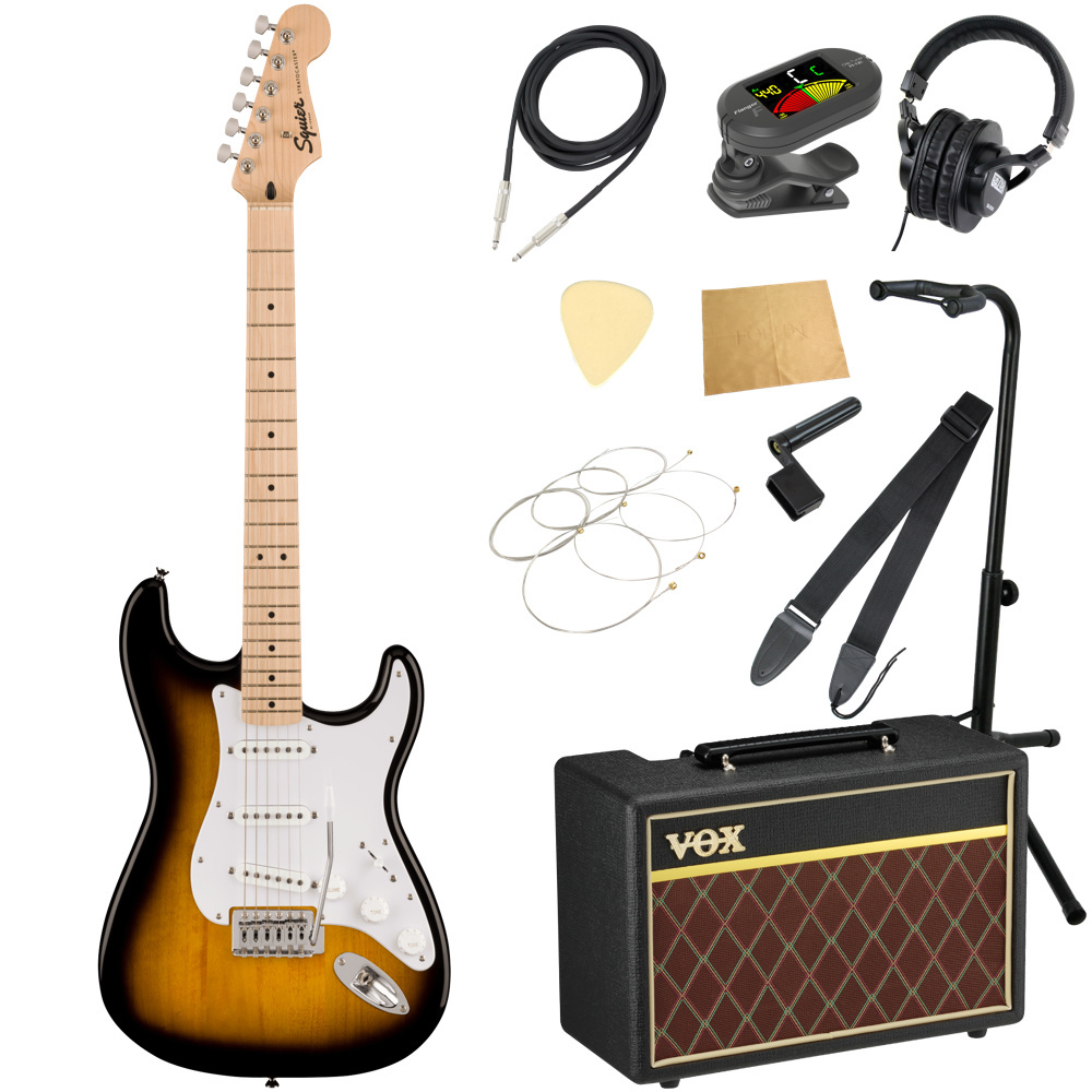 標準保証Fender ギターアンプ MODEL Squier 15S　と、Squier Fender STRATOCASTER フェンダー