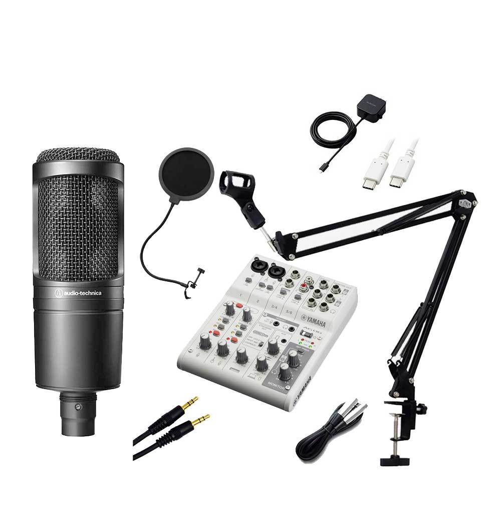 YAMAHA AG06MK2 AT2020 iPhone配信セット AG06白×マイクスタンド黒