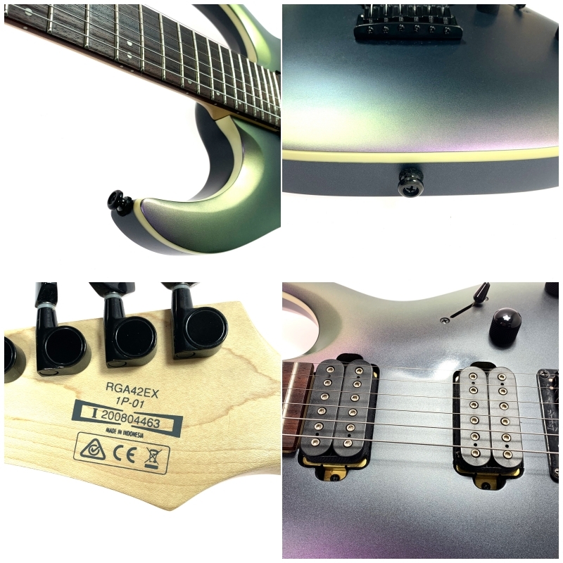 ☆美品☆ Ibanez  RGA42EX-BAM (MG-T等改造あり) Ibanez RGA Standard RGA42EX-BAM (Black Aurora Burst Matte