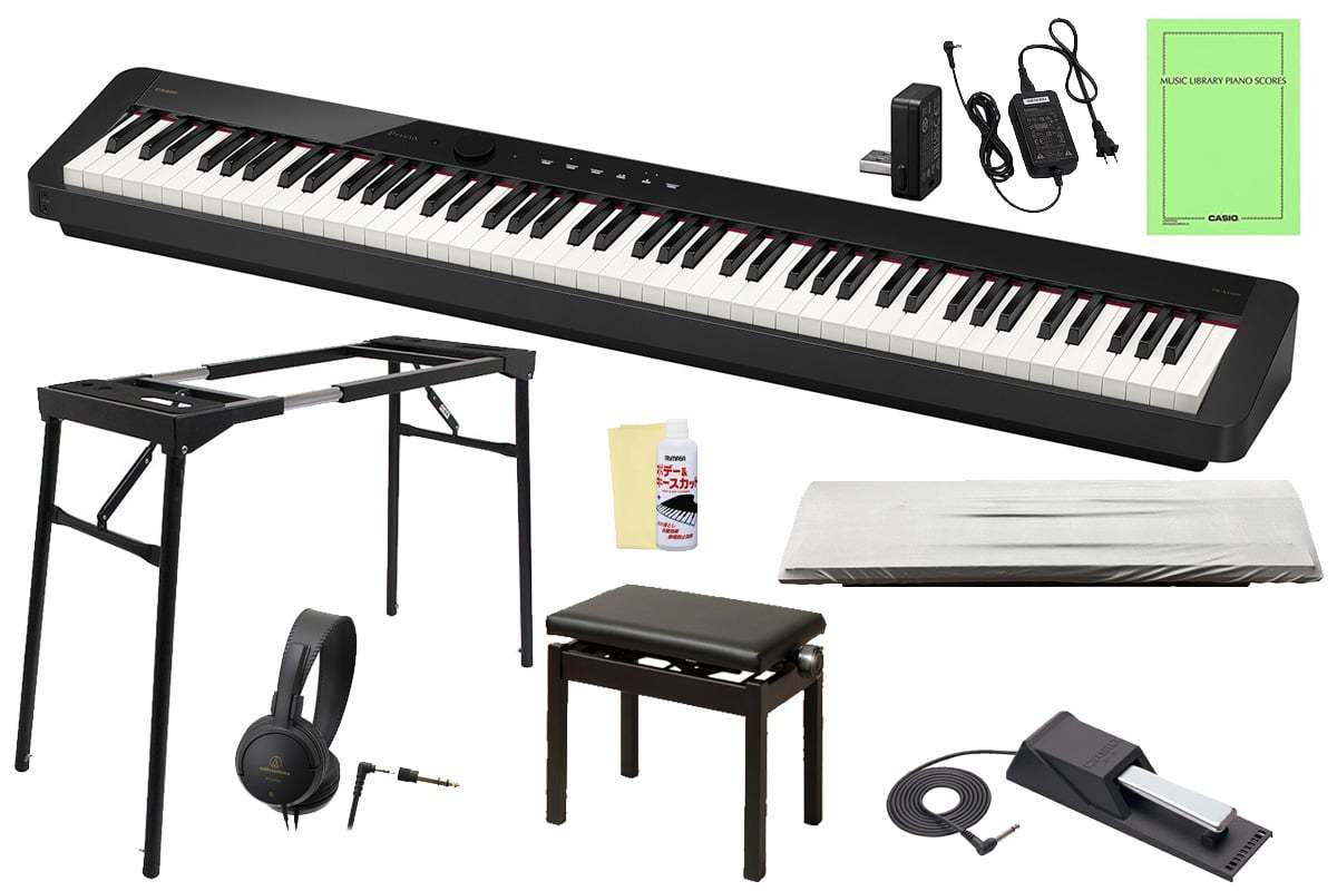 Casio PX-S1100BK [テーブル型キーボードスタンド＆高低自在ピアノ椅子 