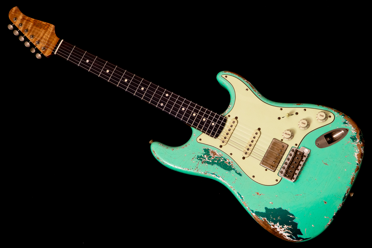 Xotic XSC-2 Surf Green over Sherwood Green Heavy Aged Stainless