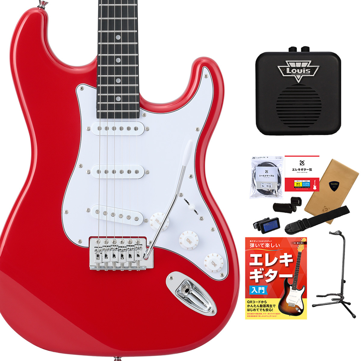 BUSKER'S ストラトキャスター　赤 Amazon | BUSKER'S BST-STD CAR エレキギター ストラト