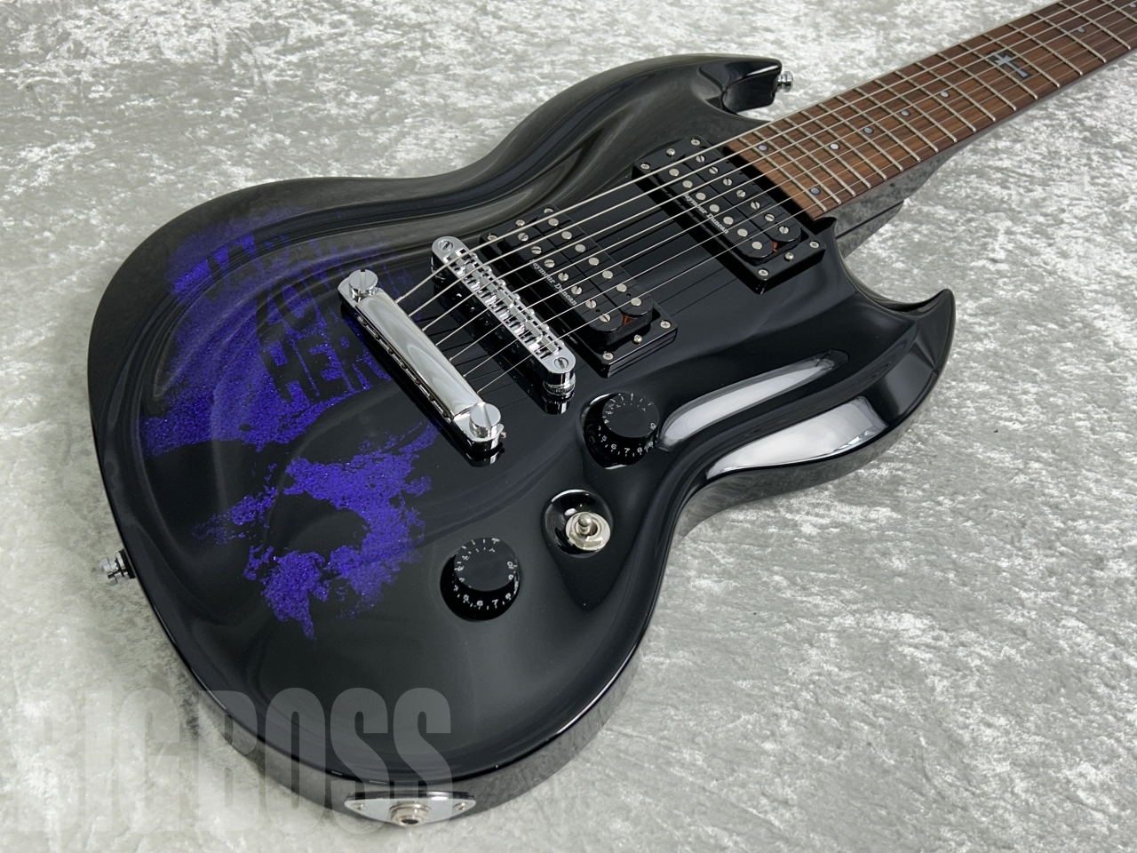 ESP D-KV-7st(Black w/Purple Sparkle Skull)（新品特価/送料